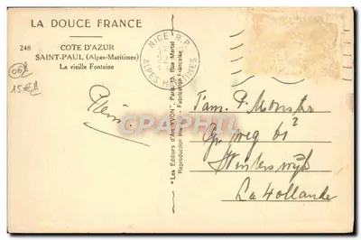 Saint-Paul (Alpes-Maritimes) — A Fonte Velha — Éditions d'Art YVON — Verso
