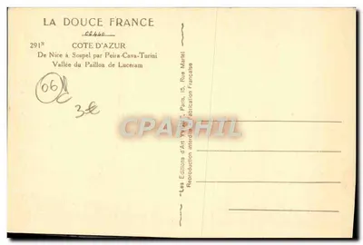 Vale do Paillon de Lucéram — De Nice a Sospel por Peira-Cava-Turini — Les Éditions d'Art Yvonne, Paris — Verso
