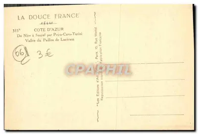 Wyspa Paillon de Lucéram — Côte d'Azur — Éditions d'Art Lyon — Rewers