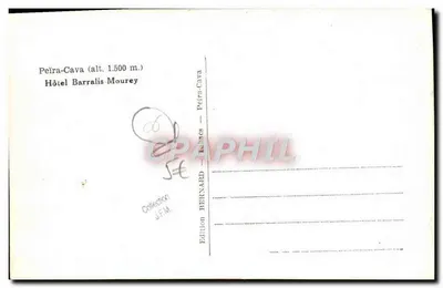 Peïra-Cava (alt. 1.500 m.) — Hotel Barralis Mourey — Edição Bernard — Verso