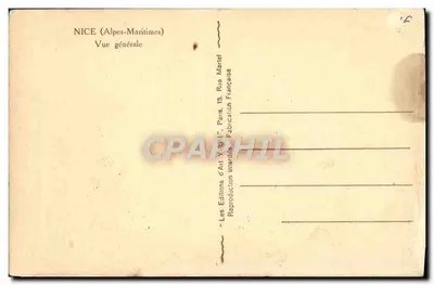 Ogólny widok Nicei — Alpes-Maritimes — Wydawnictwo Sztuki Y. Gilf, Paryż — Rewers