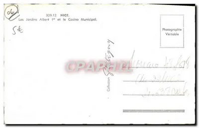 Ogród Albert I i Kasyno Miejskie — Nice — 309.12 — Rewers