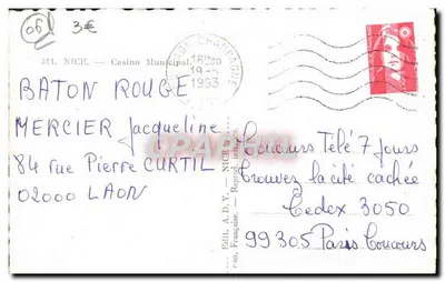 Casino Municipal — Nice — Éditeur A.D.Y. n° 311 — Rewers
