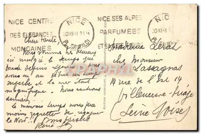 Nice — Le Monument La "Pastorale" sur les Jardins Albert Ier — Édition Candillot, n° 452 — Rewers