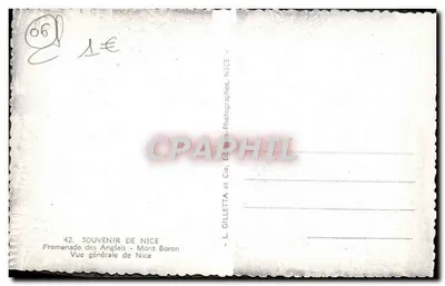 Widok na Promenade des Anglais w Nice — Souvenir de Nice — L. Gilletta et Cie, Nice — Rewers