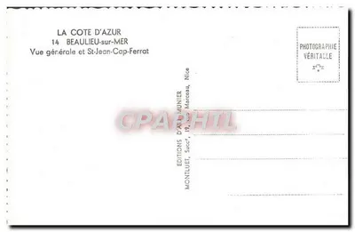 Kraj nad Morzem Śródziemnym — Widok ogólny i St-Jean-Cap-Ferrat — Wydawnictwo Sztuki Munier — Rewers