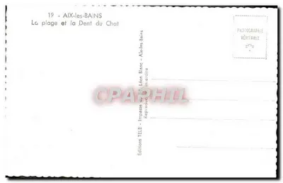 Aix-les-Bains — La spiaggia e la Dent du Chat — Edizioni TELÉ — Verso