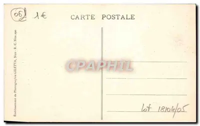 Nice - Palais de la Jetée et Promenade des Anglais — Établissement de Photographie GILETTA — Rewers