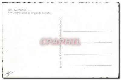 Vila de Eze — Vista Geral tirada da Grande Corniche — Edições Grimaldi Mônaco — Verso