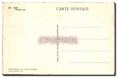 Eze — Stara ulica — Kolekcja 'La Côte d'Azur', Braun & Cie, Nice — Rewers