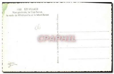 Éze-Village — Ogólny widok, Kap Ferrat, zatoka Villefranche i Mont-Boron — Wydawnictwo Cigonia — Rewers