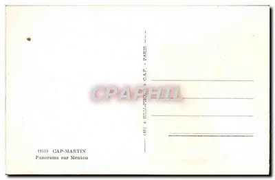 Cap-Martin — Pejzaż na Menton — B.E.F. (wydawca) — Rewers