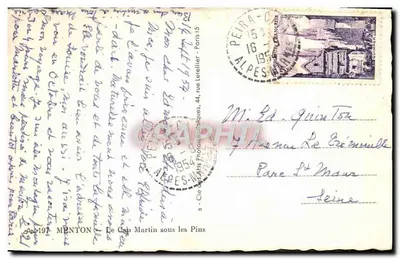 Cap Martin pod sosnami — wydawca Cie des Arts Photographiques, nr 197 — Rewers