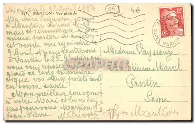 Menton — Ogólny widok — Gilletta, nr 924 — Rewers