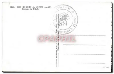 As Gorges do Cians — Passagem do Inferno — Éditions A.P.D.L.A. (Châlet-Milc) — Verso