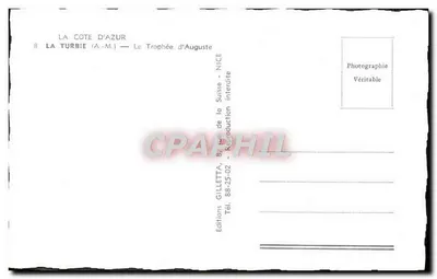 La Turbie (A.-M.) — O Troféu de Augusto — Edições Gilletta, Nice — Verso