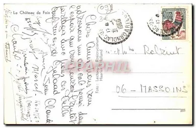 पुराना पोस्टकार्ड फॉइक्स वैले डी ल'अरिएग — पीछे