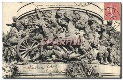 Troyes - Bas-Relief du Monument des Enfants de l'Aube — Édition des Magasins Roumis, n°127