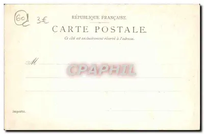 Zamek w Compiègne — Front w stronę Parku. Centralny Pawiłon — Wydawca F. S. A. D. Zamek Pommel, seria 148 — Rewers