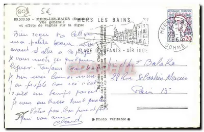 Mers-les-Bains — Ogólny widok i efekty fal na przystani — Wydawnictwo La Gîgogne — Rewers