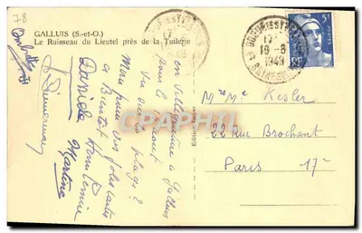 Galluis (S.-et-O.) — Il Ruisseau del Lieutel vicino alla Tuilerie — Edizione Lévy, n°78 — Verso