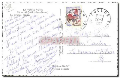 Canotto sulla Grande Rigole — Arçais (Deux-Sèvres) — Edizioni GABY — Verso