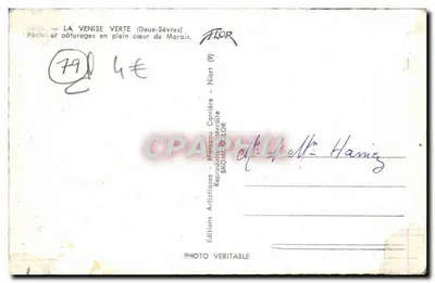 A Veneza Verde (Deux-Sèvres) — pastos no coração do Marais — Edições Artísticas Marcel Carrière — Verso