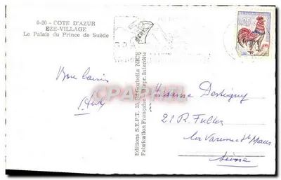 Pavillon w Eze-Village — Wydawca: Editions S.E.P.T. 33, Rd. Corbella — Numer serii nie widoczny — Rewers