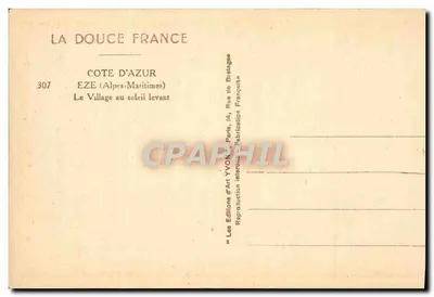 Eze (Alpes-Maritimes) — Wioska przy wschodzie słońca — Éditions d'Art Yvon, Paris — Rewers