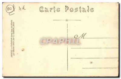 Amiens — Katedra, zdjęcie z lotu ptaka — L. Caron — Rewers