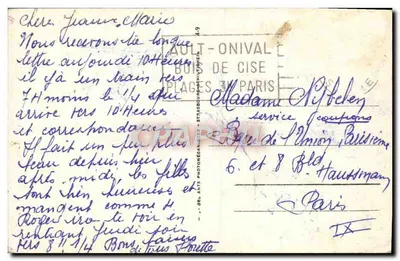 Ault - Les Falaises - Kierownictwo Tréport (niska przyludność) — Stara pocztówka n°19 — wydawca Ault — Rewers