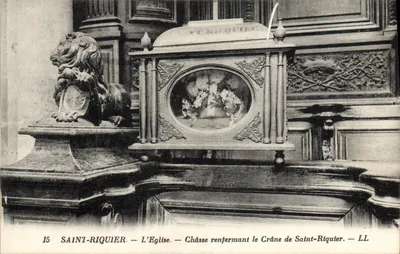 Saint-Riquier — A Igreja — Cofre contendo o Crânio de Saint-Riquier — LL