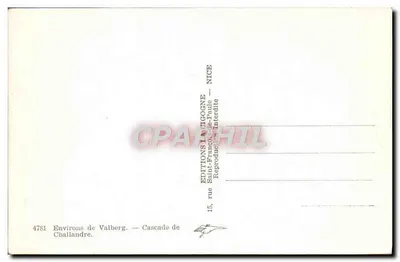 Okolice Valberg — Wodospad Challandré — Éditions La Cigogne, Nice — Rewers