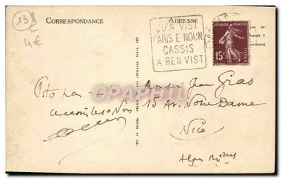 Vue de la côte entre Sormiou et Morgiou — En Mer de MARSEILLE à CASSIS — n°87 — Achterkant
