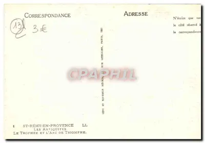 St-Rémy-en-Provence — Der Triumphbogen und das Siegeszeichen — Verlag: Les Antiquités — Rückseite