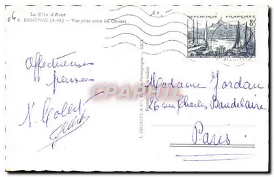 Saint-Paul (A.M.) — Widok między oliwkami — L. Gilletta & Cie, Fotograf wewnętrzny, Nice — Rewers
