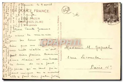 Saint-Paul-de-Vence — widok panoramiczny — Les Éditions d'Art Yvon, n°377 — Rewers
