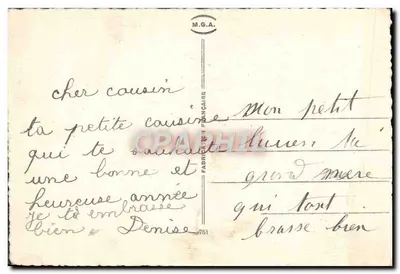 Zimowy krajobraz z mostem — Bonne Année — M.G.A. n°751 — Rewers