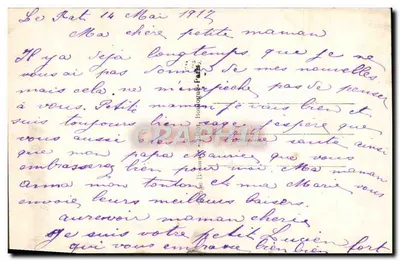 Lucien Bayle — Criança segurando um buquê — Suzy 369 — Verso