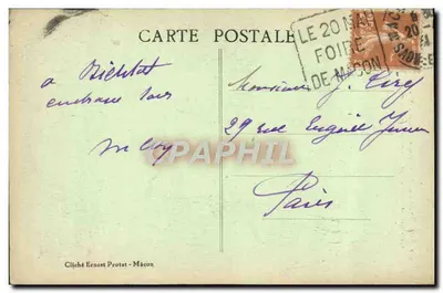 Mâcon — Stare Świętego Wincentego, pozostałości, portal i dwie wieże z XII i XIV wieku. Z klasyfikacją jako zabytek — Fotografia Ernest Protat - Mâcon — Rewers