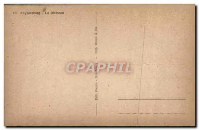 Kaysersberg - Il Castello — editore Imp. Braun & Cie, n° 170 — Verso