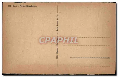 Ruínas de Spesbourg — Barr — Editor HAMNA & IMPR. BRAUN & CIE — Verso