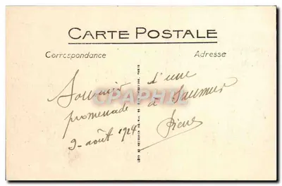 Saumur — Ogólny widok Quai de Limoges, Zamek i Ratusz — LL — Rewers