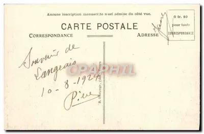Langeais (Loire-et-Loire) — O Ponte Suspensa sobre a Loire — R. Dorange, editor — Verso