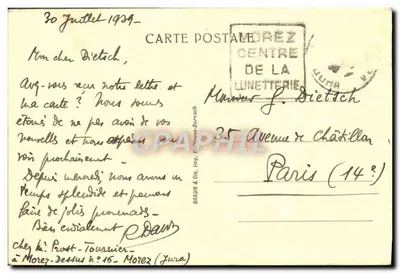 Morez — Vista panorâmica — Braun & Cie, Dornach, n° 5168 — Verso