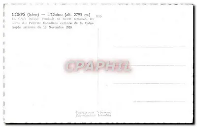 CORPS (Isère) — L’Obiou (alt. 2793 m.) — Fotografia Prawdziwa — Rewers