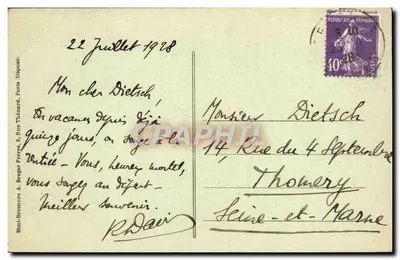 Senones (Vosges) - A Roche Mère-Henry (altitude 670 m) — Editor Aubert — Verso