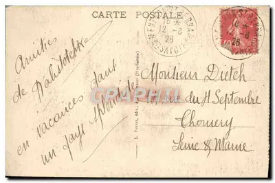 LAC d'ANNECY (Htes-Savoie) entre Veyrier e Menthon-St-Bernard — Mont de Veyrier e Beauregard — L. Fournas, édit. — Verso