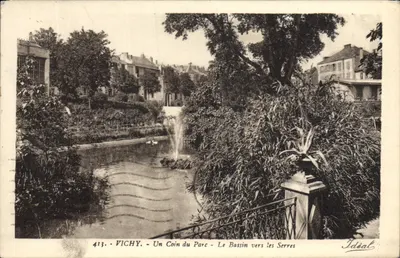 Vichy - Un Coin du Parc - Le Bassin vers les Serres — Éditeur Idéal, n° 413