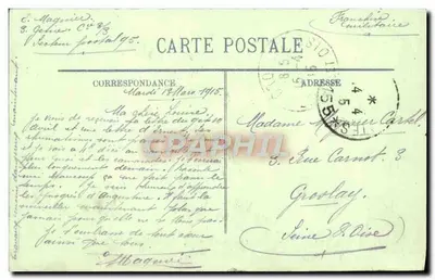 Rua Legendre — Ruínas após bombardeios — Cliché M. Laverigne, Reims — Verso